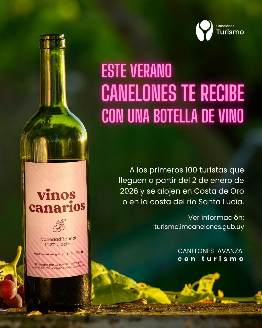 Canelones te recibe con un vino