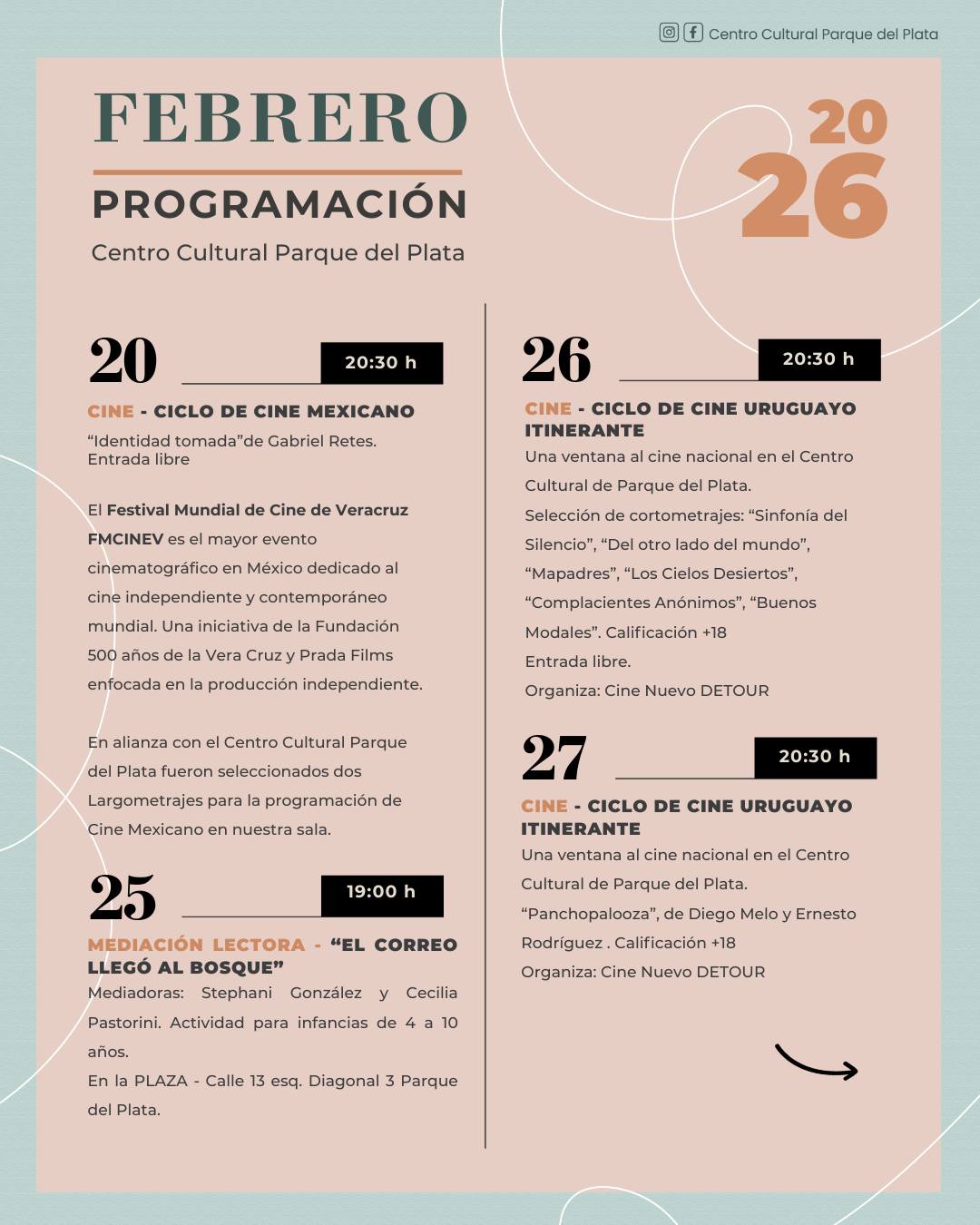 Febrero en el Centro Cultural Parque del Plata