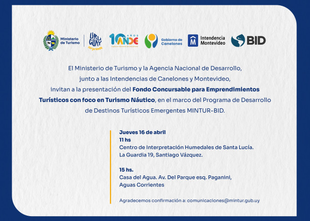 Presentación del Fondo Concursable para Emprendimientos de Turismo Náutico